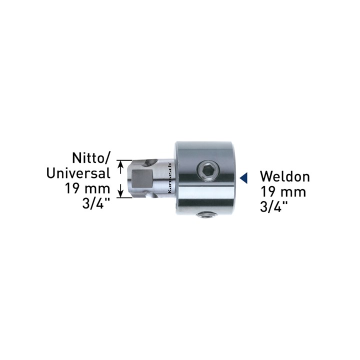 Adapter Nitto/Universal + Weldon 19mm 1/4 Inch; Bohrung 7,98mm