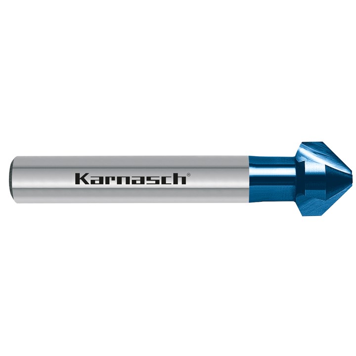 Karnasch HSS-XE Blue-Tec Coated Countersink, DIN 335, Type C, 90 Degree Karnasch HSS-XE Blue-Tec Coated Countersink, DIN 335, Type C, 90 Degree