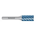 Hartmetall-Frässtift, ZYA, Zylinder ohne Stirnverzahnung, HP-9-EDELSTAHL-VERZAHNUNG, BLUE-TEC-beschichtet anderes Bild