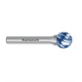 Hartmetall-Frässtift, KUD, Kugel, HP-9-EDELSTAHL-VERZAHNUNG, BLUE-TEC-beschichtet anderes Bild