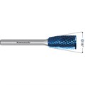 Rotary Burr, Combi + Form, ZYB + WKN, cylindrical with end cut + inverted cone, Blue-tec coated Alternative Image