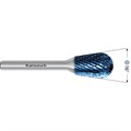 Rotary Burr, Combi + Form, WRC + WKN, ball nosed cylinder + inverted cone, Blue-tec coated Alternative Image
