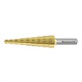 HSS-XE + TiN-GOLD beschichteter Stufenbohrer, Durchmesser 4-12 mm, CBN geschliffen, gerade genutet mit Kreuzanschliff, 2 Schneiden anderes Bild