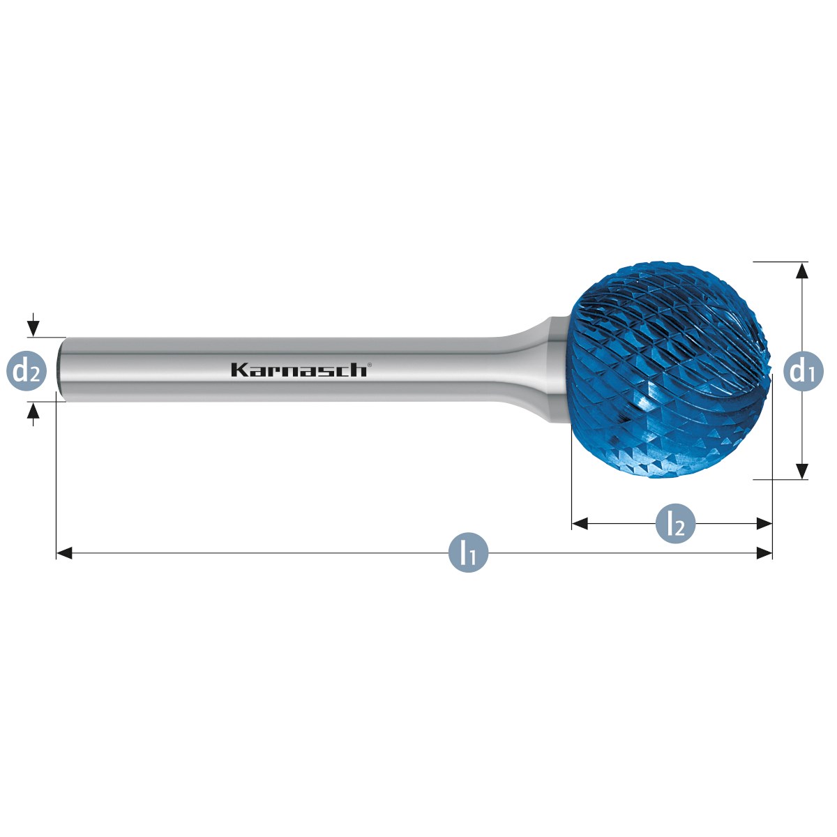 Hartmetall-Frässtift TRE Universalverzahnung HP-3 Blue-Tec beschichtet 