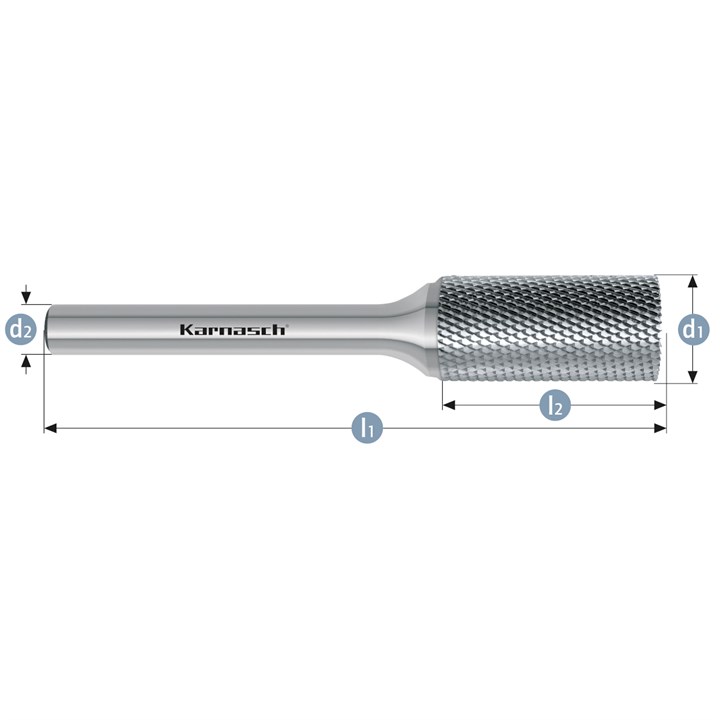 Rotary Burr, ZYB, with End Cut, HP11 Cut, Uncoated