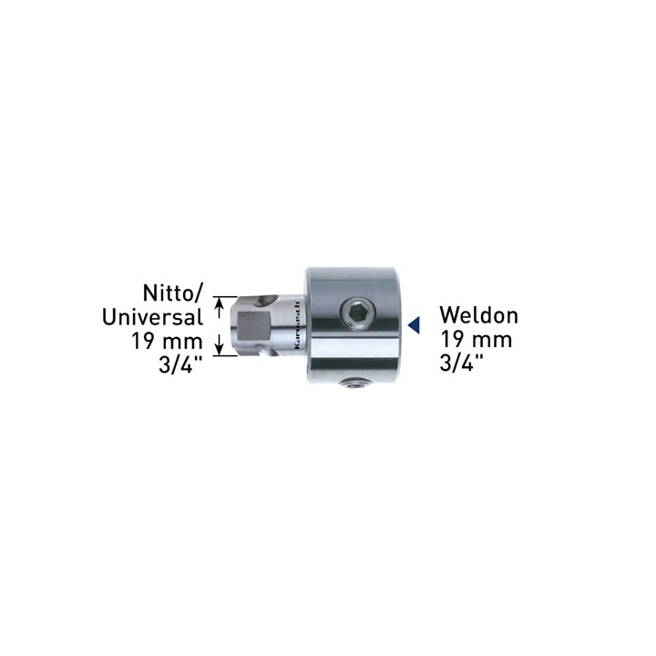 Adapter Nitto / Universal 1/4 Inch auf Weldon 19mm 1/4 Inch; Bohrung 6,34mm