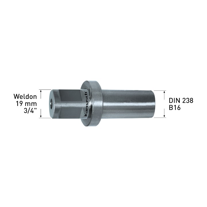 Adapter Weldon 19mm 1/4 Inch DIN 238 B16