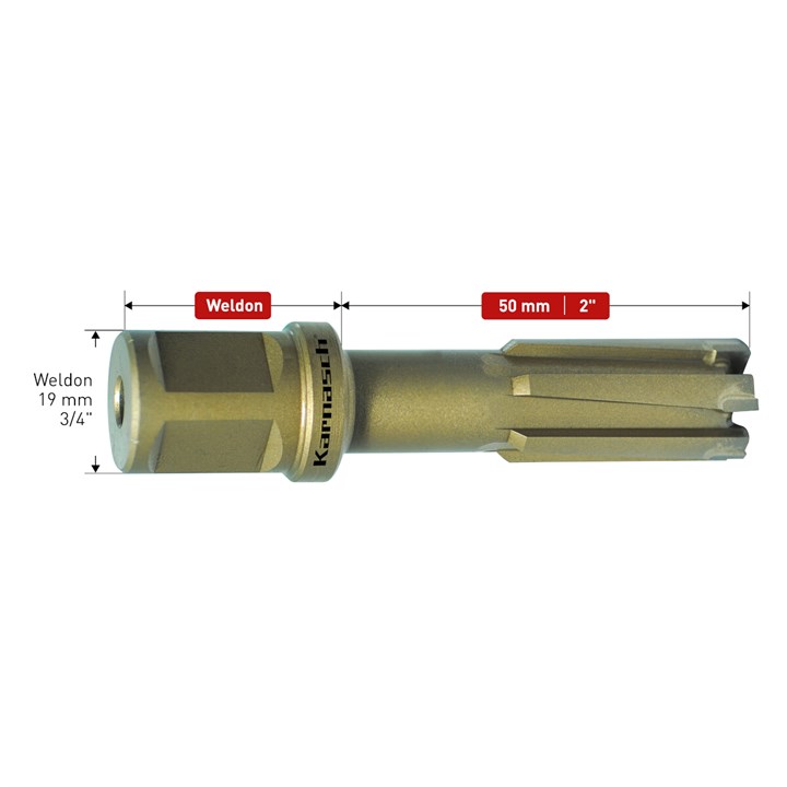 50mm Carbide Tipped Annular Cutters, Weldon Shank, Hardox Line, Rail Line