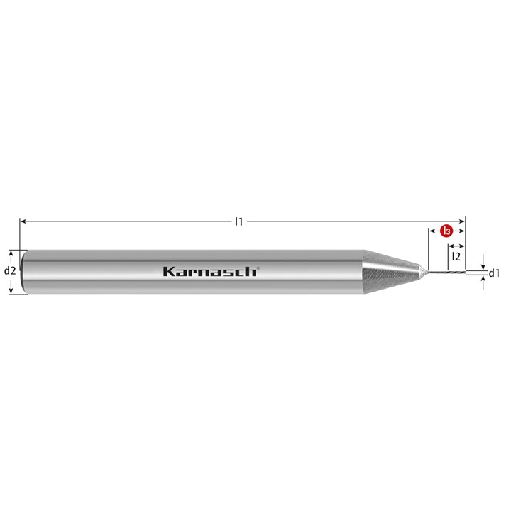 Minature Micro Grain High-Speed Reamer, Left-handed Spiral Flute, Right-handed Cut