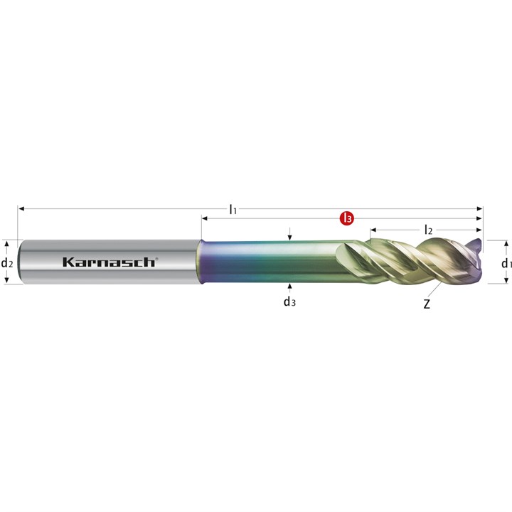 Solid Carbide HPC End Mill, Long
