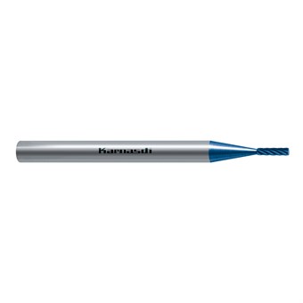 D1= 1mm D2= 3mm L1= 38mm L2= 4mm Zylinder ohne Stirnverzahnung, A, SA BLUE-TEC-beschichtet Mini-Frässtift, Universalverzahnung