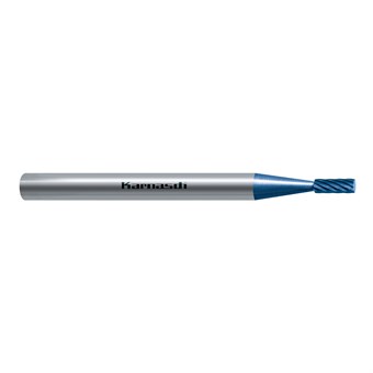 D1= 1.5mm D2= 3mm L1= 38mm L2= 4mm Zylinder ohne Stirnverzahnung, A, SA BLUE-TEC-beschichtet Mini-Frässtift, Universalverzahnung