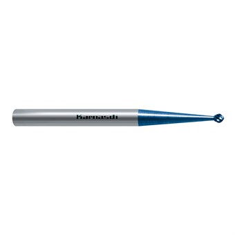 D1= 1.5mm D2= 3mm L1= 38mm L2= 1mm Kugel, KUD, D, SD Burrs BLUE-TEC-beschichtet Mini-Frässtift, Universalverzahnung