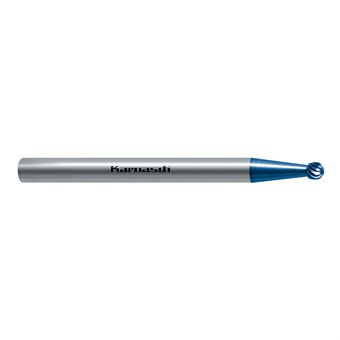 D1= 2mm D2= 3mm L1= 38mm L2= 2mm Kugel, KUD, D, SD Burrs BLUE-TEC-beschichtet Mini-Frässtift, Universalverzahnung