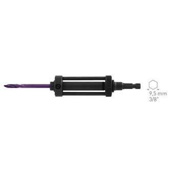 Bohrkern-Schnellauswurf Halter + passender HSS Zentrierbohrer, Sechskantschaft 9,5 mm 1/8 Inch