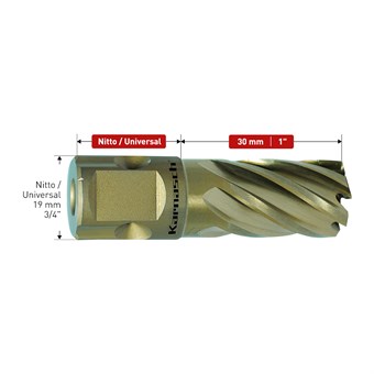 30mm HSS-XE Annular Cutters, Nitto/Uni Shank, Gold Line
