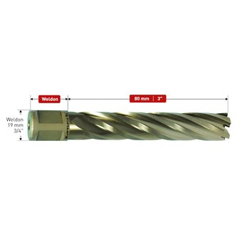 3 Inch HSS-XE Annular Cutters, Weldon Shank