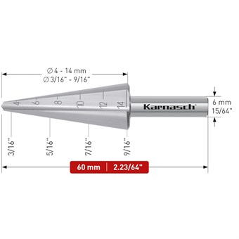 HSS-XE tube and sheet drill, 3-14mm, CBN ground, 2 cutting edges