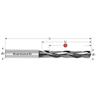 Solid Carbide Twist Drill, TM-8 Coated, for Aluminium, Steel and Cast Iron