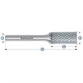 Rotary Burr, ZYB, cylinder with end cut, HP4 Cut, Uncoated