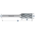 Hartmetall-Frässtift, ZYB, Zylinder mit Stirnverzahnung, HP-7-VERZAHNUNG, unbeschichtet