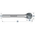 Rotary Burr, KUD, Ball, HP2 Cut, Uncoated