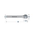 Rotary Burr, KUD, Ball, HP1 Cut, Uncoated