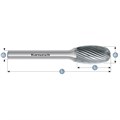 Rotary Burr, TRE, Oval, HP2 Cut, Uncoated