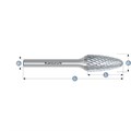 Rotary Burr, RBF, Ball Nosed Tree, HP6 Cut, Uncoated