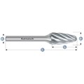 Rotary Burr, RBF, Ball Nosed Tree, HP7 Cut, Uncoated