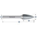 Hartmetall-Frässtift, SPG, Spitzbogen, HP-2-VERZAHNUNG, unbeschichtet