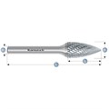 Hartmetall-Frässtift, SPG, Spitzbogen, HP-3-VERZAHNUNG, unbeschichtet
