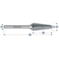 Rotary Burr, KEL, Ball Nosed Cone, HP3 Cut, Uncoated
