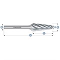 Hartmetall-Frässtift, KEL, Rundkegel, HP-7-VERZAHNUNG, unbeschichtet