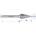 Rotary Burr, SKM, Cone, HP3 Cut, Uncoated