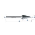 Rotary Burr, SKM, Cone, HP1 Cut, Uncoated