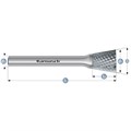 Hartmetall-Frässtift, WKN, Winkel, HP-4-VERZAHNUNG, unbeschichtet