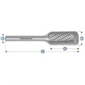 Rotary Burr, Cylinder+Radius, ZYA, HP3 Cut, Uncoated