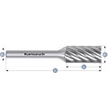Rotary Burr, ZYA, without End Cut, HP9 Inox Cut, Uncoated