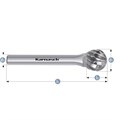 Hartmetall-Frässtift, KUD, Kugel, HP-9-EDELSTAHL-VERZAHNUNG, unbeschichtet