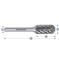 Rotary Burr, WRC, Ball Nosed Cylinder, HP8 Cut, Uncoated