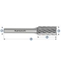 Hartmetall-Frässtift, ZYA, Zylinder ohne Stirnverzahnung, HP-3 PRO VERZAHNUNG, unbeschichtet