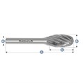 Hartmetall-Frässtift, TRE, Tropfen, HP-3 PRO VERZAHNUNG, unbeschichtet