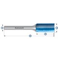 Rotary Burr, ZYA, without End Cut, HP5 Cut, Blue-Tec Coated