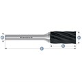 Hartmetall-Frässtift, ZYA, Zylinder ohnr Stirnverzahnung, HP-7-VERZAHNUNG, BLACK-TEC-beschichtet