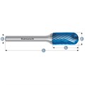 Rotary Burr, WRC, Ball Nosed Cylinder, HP2 Cut, Blue-Tec Coated