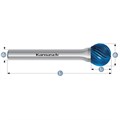 Rotary Burr, KUD, Ball, HP2 Cut, Blue-Tec Coated