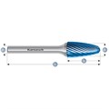 Rotary Burr, RBF, Ball Nosed Tree, HP2 Cut, Blue-Tec Coated