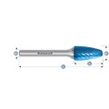 Rotary Burr, RBF, Ball Nosed Tree, HP1 Cut, Blue-Tec Coated