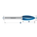 Hartmetall-Frässtift, Flamme, HP-5-VERZAHNUNG, BLUE-TEC-beschichtet